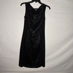 American Living black sequin dress with black sequins down the center. size 10.